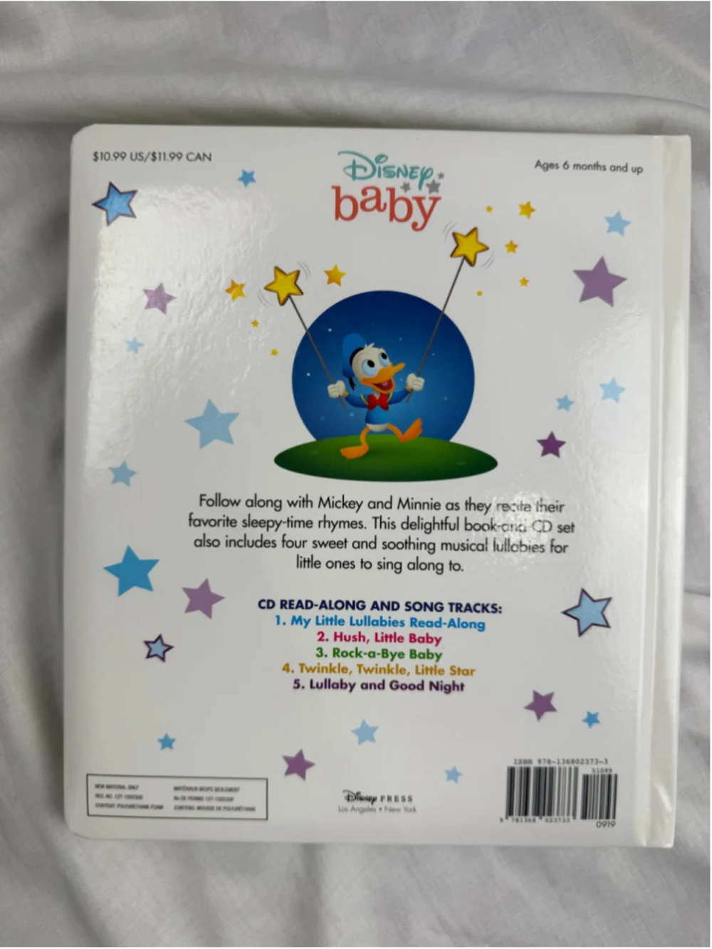 Disney Baby My Little Lullabies Read Along Storybook CD Mickey Mouse Nursery